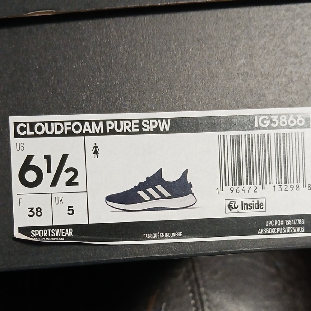 Adidas Blue and White Athletic Shoes with Knit Upper - Picture 5 of 5